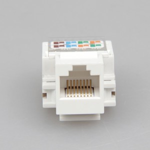 แอมป์แจ็คหลัก <span class=keywords><strong>RJ45</strong></span>ขั้วต่อโมดูลาร์ CAT5E/<span class=keywords><strong>CAT6</strong></span>/CAT6A 8P8C ABS ชุบทอง/สายไฟ T568A สายไฟ B - Product Image 4