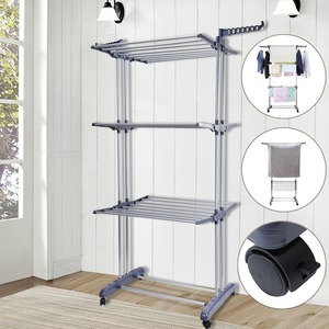 <span class=keywords><strong>Portatile</strong></span> Pieghevole In Acciaio Inox Abbigliamento Indumento Cappotto di Panno Vestiti di Essiccazione Cremagliera - Product Image 6