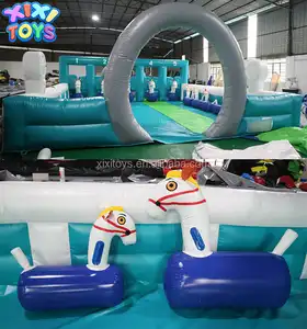 5 Racing Lanes Inflatable Pony Horses Race Track Sport Field for Kids and Adults