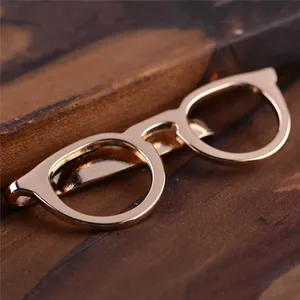 High Quality Mens Suit Tie Clips Casual Silver Glasses Shaped Tie Clip Exquisite Wedding Party Tie Clips