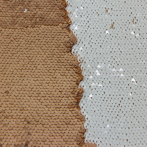 Trắng Đôi Organza Sequined Reversible Paillette Vải Với Đôi Bên San Hô Fleece Fleece - Product Image 2