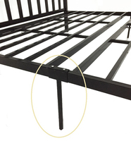 Lit en métal durable avec tube carré Plusieurs tailles Style simple pour la maison Meubles de chambre à coucher DB-903