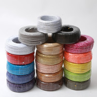 Câble électrique tressé torsadé de bricolage, câble d'alimentation en coton pour lampe rétro Edison, 2 fils, 2x0.5mm, vente en gros