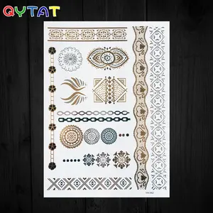 Custom Kwaliteit Metallic Tijdelijke Tattoo Gouden Tattoo Stickers Flash Tattoo/ Tatoo/ Tatto/ Tato