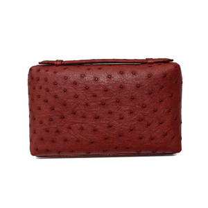 Luxury high quality genuine ostrich leather skin clutch bag