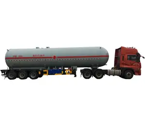 リフィルディスペンスステーション用の石油LNG移動式化学液体燃料油三軸骨格貯蔵LPGタンクトラックトレーラー