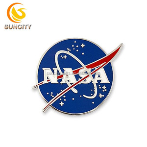 Groothandel Custom Nasa Logo Metalen Hard Zacht Email Reversspeld Met Verzilverd Geen Minimum