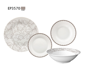 Tùy Chỉnh Decal Gốm Đồ Ăn <span class=keywords><strong>19Pcs</strong></span> Ceeramic Bộ Đồ Ăn Sứ Bộ Bữa Ăn Tối Với Tấm Và Bát Đồ Ăn - Product Image 5