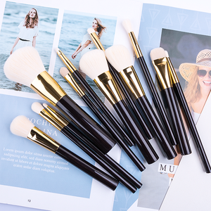 2025 sản xuất 12 cái <span class=keywords><strong>High</strong></span> <span class=keywords><strong>End</strong></span> thời trang màu xanh xử lý vàng ống trang điểm bàn chải - Product Image 5