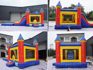 Comercial barato <span class=keywords><strong>Casa</strong></span> de rebote de agua desmontable <span class=keywords><strong>con</strong></span> piscina/inflable mojado deslice combo para venta - Product Image 4