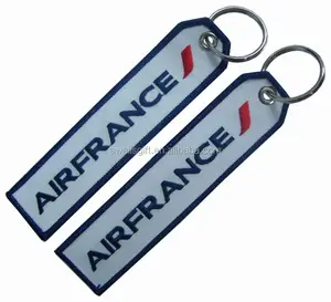 Air FRANCE bordado clave cadena/equipo de etiqueta