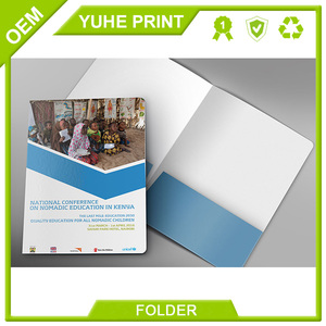Top品質オフセット印刷低価格うまく設計された2つのポケット折りたたみクラフト紙ファイル - Product Image 3