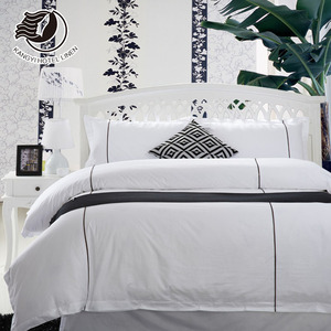 Bán Buôn Chất Lượng Khách Sạn Duvet Cover <span class=keywords><strong>Set</strong></span> 100 Cotton Trắng <span class=keywords><strong>Satin</strong></span> Hiện Đại Bộ Đồ Giường Đặt Khách Sạn - Product Image 4