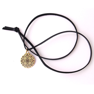 N501 aseguramiento de comercio de oro Vintage color Chakra 3rd ojo diosa hindú Yoga Sri Yantra Wicca riqueza collar amuleto - Product Image 6