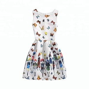 <span class=keywords><strong>Vestido</strong></span> de <span class=keywords><strong>Fiesta</strong></span> de Verano Mini Ecológico 100% Algodón <span class=keywords><strong>para</strong></span> Niñas <span class=keywords><strong>Adolescentes</strong></span> con Diseño Floral de Mariposas - Product Image 1
