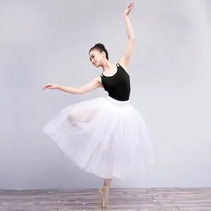 Professional Adult White Long Ballet Tutu For Women