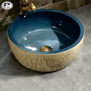 Çin el kavisli porselen açık lavabo ev ve bahçe için