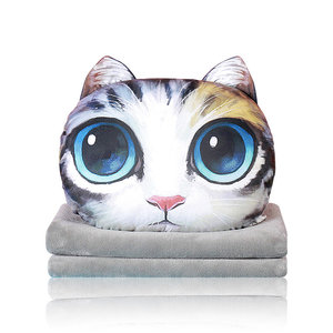 3D Cute Cartoon Emoticon <strong>Animals</strong> Head Hold <strong>Pillow</strong> <strong>Blanket</strong> 2 in 1 - Product Image 1