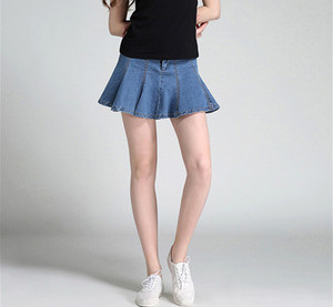 Hot Sale Kids Clothing Short Girls <strong>Denim</strong> Jeans Casual <strong>Pleated</strong> Mini <strong>Skirts</strong> - Product Image 4