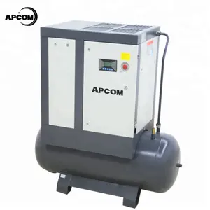 10HPaircompressor APCOM低ノイズ7.5KW 40 CFM 40CFMスクリューエアコンプレッサー500リットル (エアタンク付き)