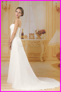 2015 guangzhou vestidos de novia de gasa precio barato con AG056 bolero de encaje desmontable - Product Image 3