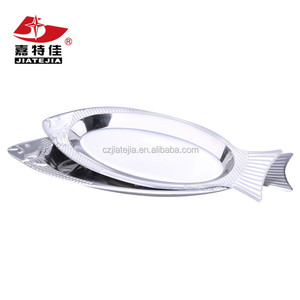 الجملة المطبخ الفولاذ المقاوم للصدأ الأسماك شكل تخدم صينية طعام طبق عشاء - Product Image 1