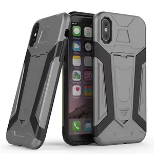 Iron man armor style hybrid 3 in 1 tpu plastic shockproof cell phone case for OPPO A37 A39 A57 A59 A77 with kickstand