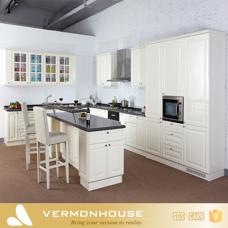 Vermont Envío Diseño Blanco Color de la Isla de Lujo Modernos Gabinetes de Cocina