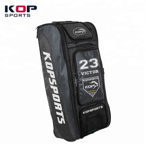 2021 KOP SPORTS Custom Waterproof Scarlet <strong>Red</strong> Largest Wheeled Baseball Bag With Shelves System - Product Image 4