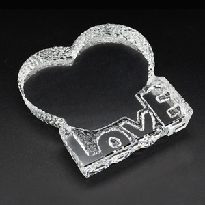 Wholesale K9 <strong>Heart</strong>-<strong>shaped</strong> love Blank Crystal <strong>Trophy</strong> Custom 3d Laser Engraving <strong>Heart</strong> Crystal Glass Photo Frame for Souvenir