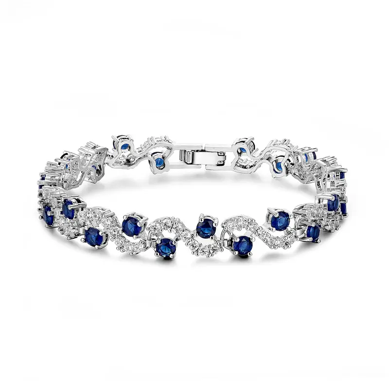 YM0023 Platinum plated exquisite women Bracelet Crystal Studded Zircon Lady Bracelet luxury rhinestone girls bracelet