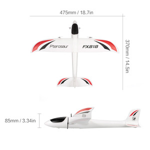 Avión planeador teledirigido FX-818, 2,4G, 2CH, planeador de Control remoto, 475mm, Wingspan, EPP, Foam Aircraft RTF, novedad - Product Image 5