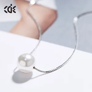 925 Silver Simple Freshwater Pearls Necklace For Women And Girls