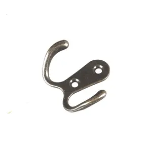 Antique Wall Coat Hook Metal Vintage Zinc Alloy Bronze Black Antique Double Prong Wall Hanging Hooks For Coat Cabinet Clothes Hook