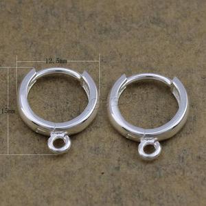 Orecchini a cerchio in <span class=keywords><strong>argento</strong></span> Sterling che fanno <span class=keywords><strong>componenti</strong></span> <span class=keywords><strong>925</strong></span> ciambella più colori per 15x12,5x2,5mm - Product Image 1