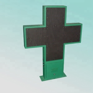 Ce RoHS không dây p16mm 111.5x 81x10cm đầy đủ màu sắc đôi mặt LED dược chéo dấu hiệu hiển thị - Product Image 1