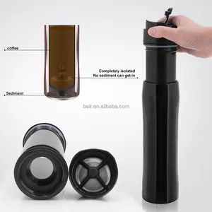 350ml paslanmaz çelik cam taşınabilir kahve demleyici kahve yapıcı