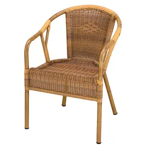 Antique rattan chair design powder coating in bamboo looking