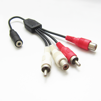Câble audio 4 en 1, 1 prise jack stéréo femelle 3,5 mm vers 4 câbles séparateurs audio RCA