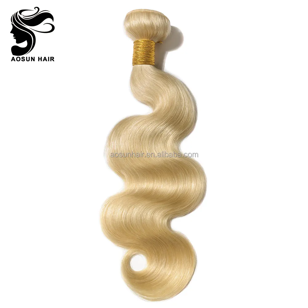 Extensões de cabelo humano loiro 613 cor europeu