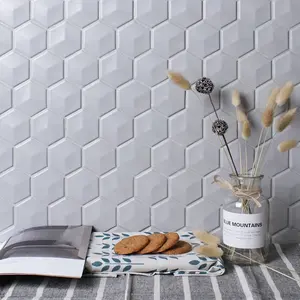 Special matte grey big hexagonal porcelain mosaic 3d wall tiles for kitchen living room bathroom