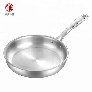 Poêle à frire ronde antiadhésive en titane, ustensile de cuisine, pour <span class=keywords><strong>Chef</strong></span> cuisinier, avec couvercle - Product Image 3