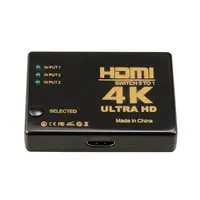 Interruptor de plástico de 3 puertos Ultra HD 4K HDMI, 3 en 1, conmutador de vídeo HDMI, 3x1, compatible con 3D IR remoto