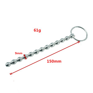 Prodotti del <span class=keywords><strong>sesso</strong></span> della sonda del <span class=keywords><strong>pene</strong></span> della spina del giocattolo delle perline uretrali dell'acciaio inossidabile di 8.8*149mm - Product Image 2