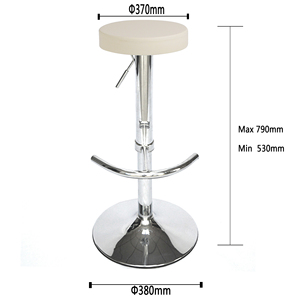 Hot thương mại đồ nội thất sắt mạ điện trumpet hiện đại có thể điều chỉnh thanh ghế kim loại Bắc Âu ghế da ghế ăn - Product Image 2