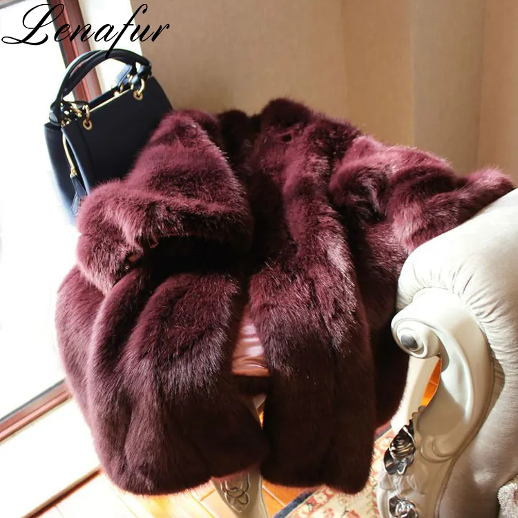 Hot Koop Vrouwen Faux Bontjas Fake Fur Vos Lange Slanke Winter Warm Kunstmatige Bont Lange Sectie Jas