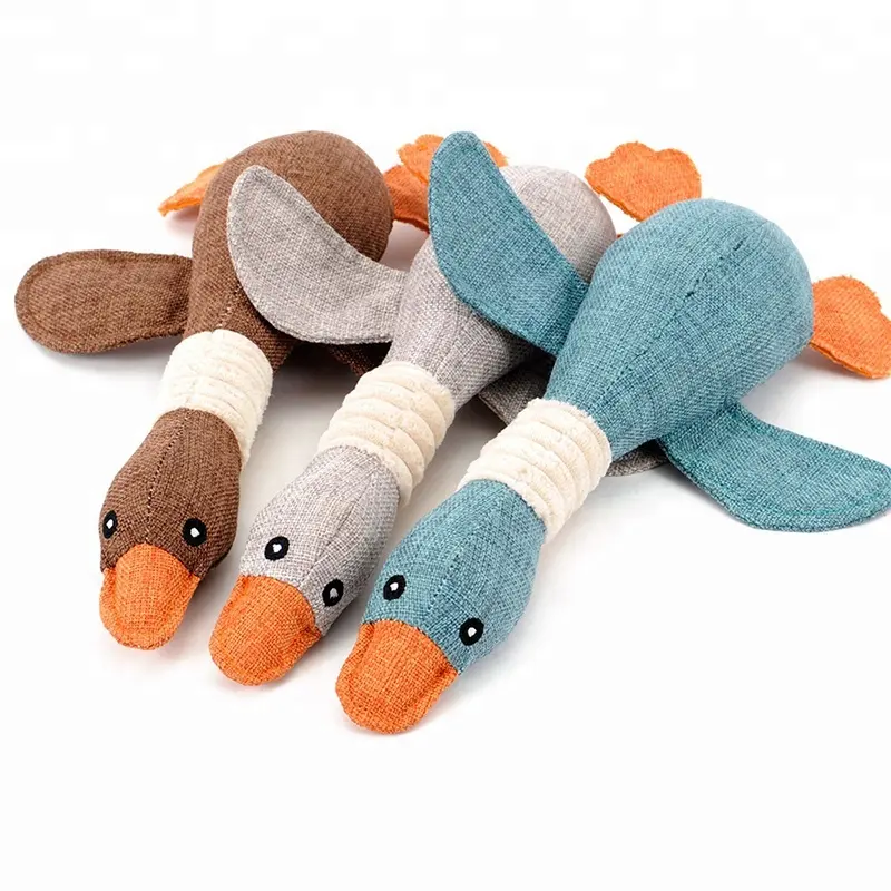 Dog Chew Toys Pet Wild Goose Stuffed Plush Puppy Squeaky Dog Toy for Small and Medium Dogs