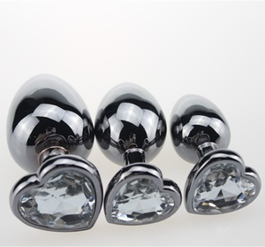Medium Size <strong>Stainless</strong> <strong>Steel</strong> <strong>Butt</strong> <strong>Plug</strong> <strong>Heart</strong> <strong>Shape</strong> <strong>Jewel</strong> Anal <strong>Plug</strong> for Adult - Product Image 4