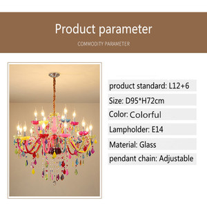 JYLIGHTING Đèn Chùm Pha Lê Màu Lớn Nhiều Màu Hiện Đại Sang Trọng Thiết Kế Mới Cho Nữ Phòng Ngủ Công Chúa Quán Cà Phê KTV Quán Bar - Product Image 3