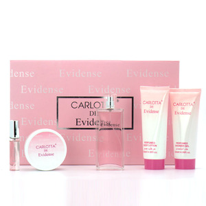 CARLOTTA De Evidense Pembe 100 ml + 15 ml Bayan Parfüm vücut spreyi 5 adet Set